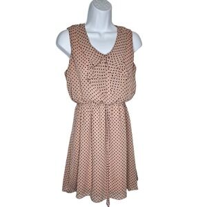 Sweet‎ Storm Pink Short Blouson Dress With Black Polka Dots